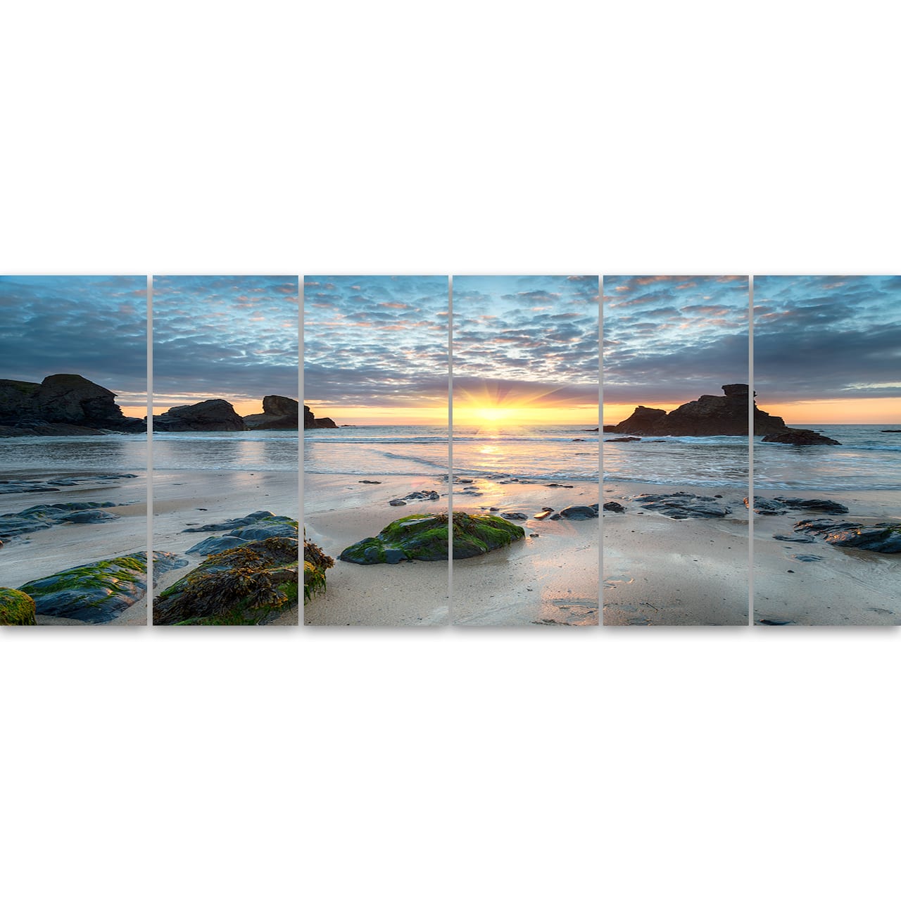 Designart - Beautiful Porthcothan Bay - Large Seashore Canvas Wall Art